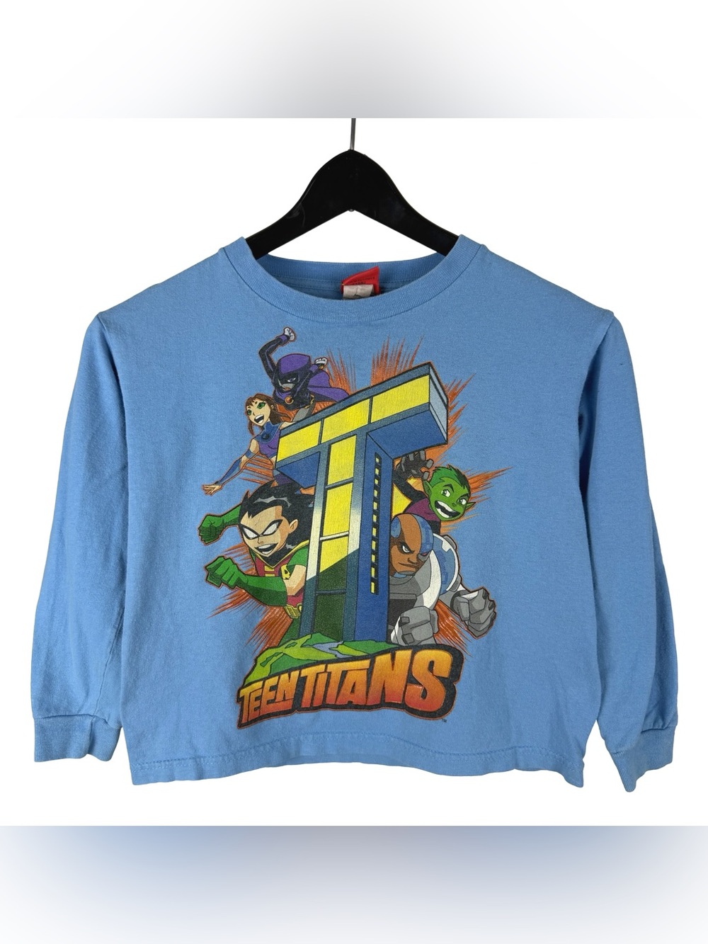 Vintage 2000s Youth Long Sleeve Teen Titans Cartoon Graphic Shirt Size XS